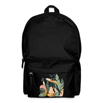 Panther im Dschungel - Stilvolle Tierillustration - Rucksack - Schwarz - Vorne