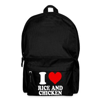 J’aime le riz et le poulet Cœur plein d’ - Sac à dos - noir - Devant