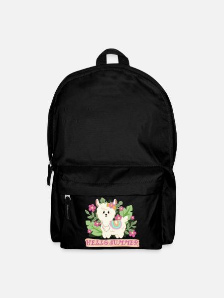 Hello summer Lama Alpaka in Sommerstimmung - Rucksack - Schwarz