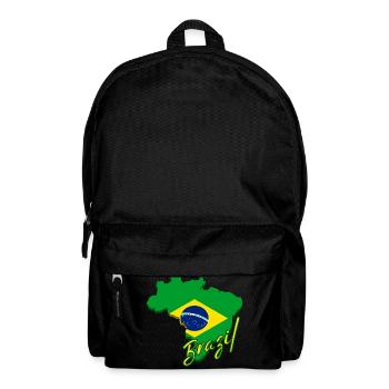 Landkarte von Brasilien, Flagge von Brasilien - Rucksack - Schwarz - Vorne