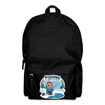 Fishing Through The Snow Eisfischen Winter Angeln - Backpack - black - Front