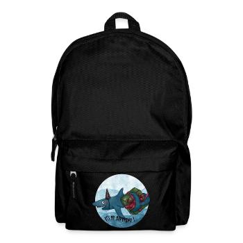 Geburtstagshai mit Geschenk - Rucksack - Schwarz - Vorne