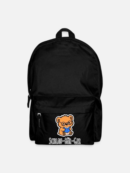 Schlau-Bär-ger ein kleiner Bären Klugscheißer - Rucksack - Schwarz