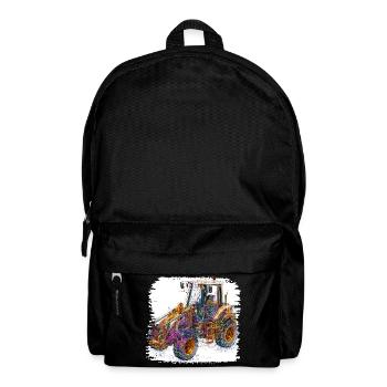 Neonlinien Konstruktionsbagger - Rucksack - Schwarz - Vorne