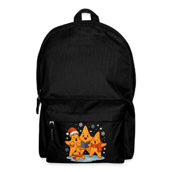 Weihnachten singende Seesterne Maritim - Rucksack - Schwarz - Vorne