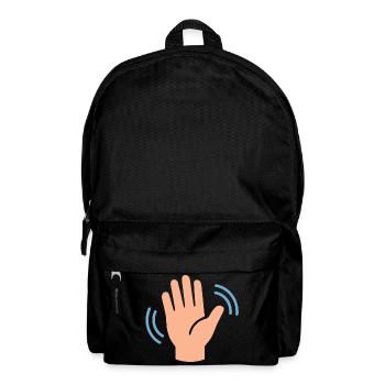 Waving Hand Icon Graphic - Backpack - black - Front