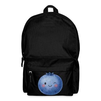 Blaubeere Kawaii Gesicht Kinder Baby Obst Gesund - Rucksack - Schwarz - Vorne