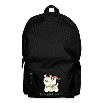 Joyeux Noël alpaga et pingouin - Sac à dos - noir - Devant
