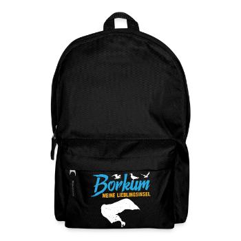 Nordsee Urlaub BORKUM MEINE LIEBLINGSINSEL Lustig - Rucksack - Schwarz - Vorne