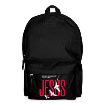 Jesus-Tauben-Typografie - Rucksack - Schwarz - Vorne