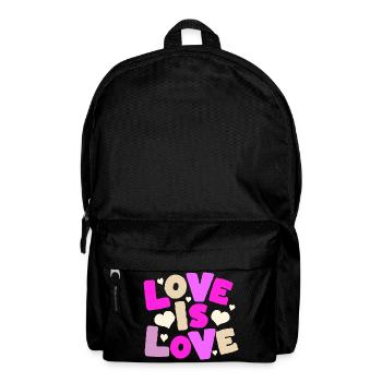 L’amour est l’amour – Déclaration de cœur colorée - Sac à dos - noir - Devant