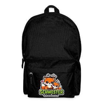 Große Schwester Geschenk Füchse 2026 - Rucksack - Schwarz - Vorne