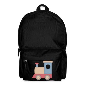 Kunterbunter Spielzug Illustration Eisenbahn - Rucksack - Schwarz - Vorne