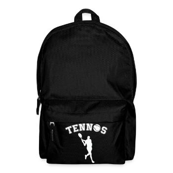 Tennis Silhouette mit Ball - Retro Schrift - Rucksack - Schwarz - Vorne