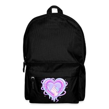 Cœur pastel K Pop Symbole de doigt Amour - Sac à dos - noir - Devant