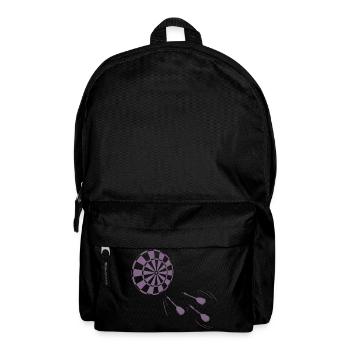 Minimalist silhouette of darts player - Backpack - black - Front
