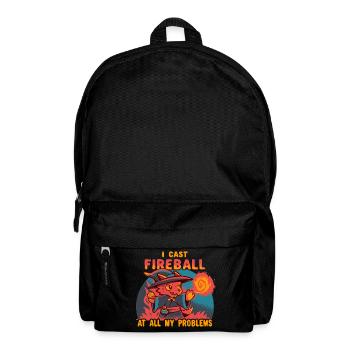 Ich zaubere Feuerball bei all meinen Problemen - Rucksack - Schwarz - Vorne