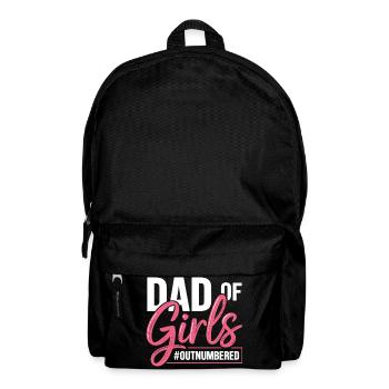 Dad Of Girls Outnumbered Dad Saying - Backpack - black - Front
