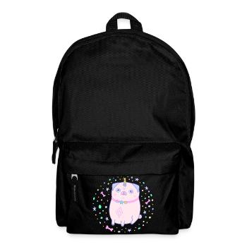 Rosa Mops Einhorn Pugicorn - Rucksack - Schwarz - Vorne