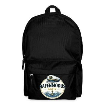 Hafenmodus aktiv maritimer Anker Spruch - Rucksack - Schwarz - Vorne