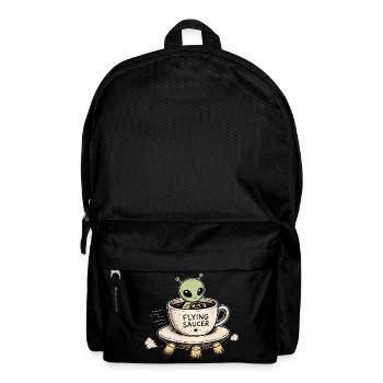 Extraterrestre mignon dans une tasse à café soucoupe volante - Sac à dos - noir - Devant