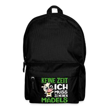 Keine Zeit Ich Muss Zu Meinen Mädels Kuh Bauer - Rucksack - Schwarz - Vorne