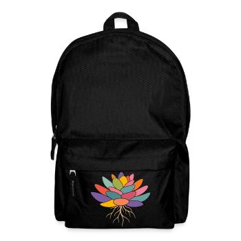 Colorful Succulent with Roots Motif - Backpack - black - Front