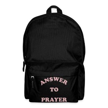 Antwort auf Gebet – Kurvige Typografie - Rucksack - Schwarz - Vorne