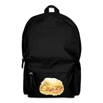Golden Dog Family Retriever Dog Nature Love - Backpack - black - Front