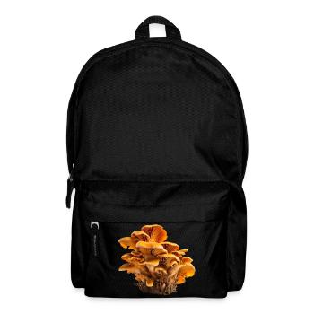 Pfifferlinge Orangene Pilzkolonie Florales Muster - Rucksack - Schwarz - Vorne