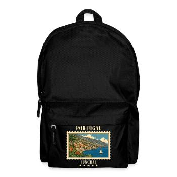 Portugal Funchal Vintage Reisemarke - Rucksack - Schwarz - Vorne