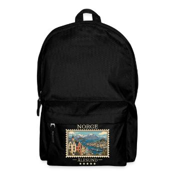 Norwegen Ålesund Vintage Reisemarke - Rucksack - Schwarz - Vorne