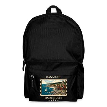 Dänemark Bornholm Vintage Reisemarke - Rucksack - Schwarz - Vorne