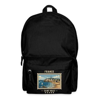 Frankreich Saint-Malo Vintage Reisemarke - Rucksack - Schwarz - Vorne