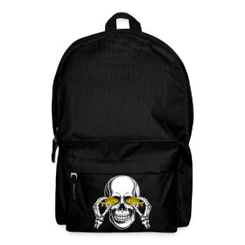 Skull with yellow fish eyes - Backpack - black - Front