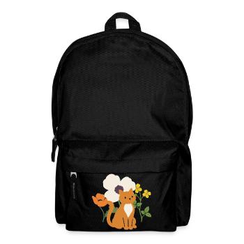 Mohn · Blumen · Katze · Geschenkidee - Rucksack - Schwarz - Vorne