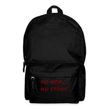 NO RISK NO STORY - red lettering letters in red - Backpack - black - Front