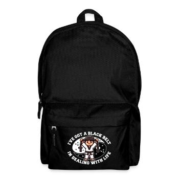 ICH HABE EINEN SCHWARZEN GÜRTEL IM UMGANG MIT DEM LEBEN - Rucksack - Schwarz - Vorne