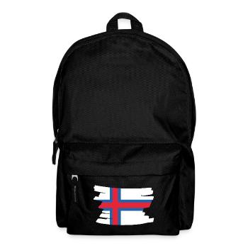 Faroe Islands National Flag - horizontal brush - Backpack - black - Front