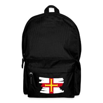 Guernsey National Flag - horizontal brush - Backpack - black - Front