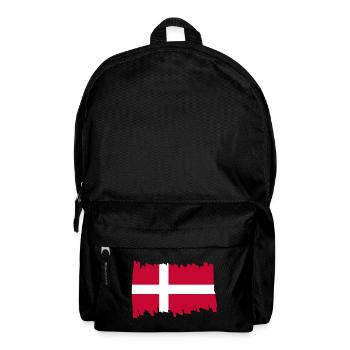 Denmark National Flag - brush vertical - Rucksack - Schwarz - Vorne