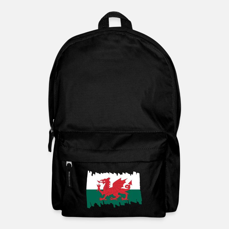 Wales National Flag - brush vertical - Rucksack - Schwarz