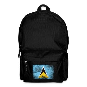 Saint Lucia Flag - Vintage Grunge - Backpack - black - Front