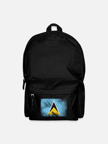 Saint Lucia Flag - Vintage Grunge - Backpack - black