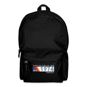 Funny Zeitreise Geburtstags Design February 1974 - Rucksack - Schwarz - Vorne