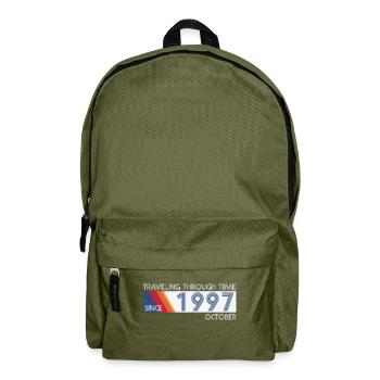 Funny Time Travel Birthday Design October 1997 - Backpack - olive green - Front