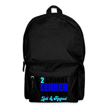 2 Gründe Lehrer zu werden | Farben änderbar - Rucksack - Schwarz - Vorne