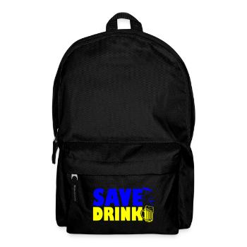 Farben änderbar | Save water drink beer - Rucksack - Schwarz - Vorne
