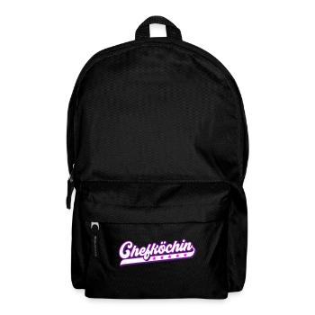 Farben änderbar | Chefköchin - Rucksack - Schwarz - Vorne