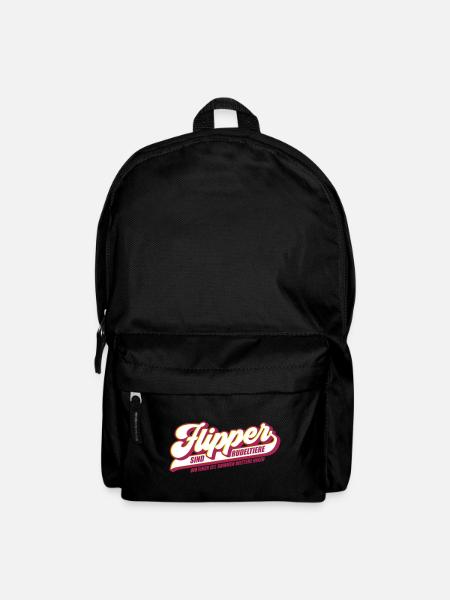 Farben änderbar | Flipper sind Rudeltiere - Rucksack - Schwarz